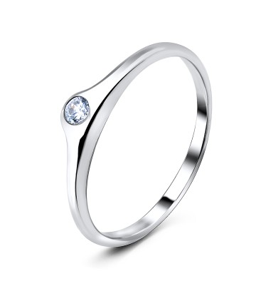 Sparking Round CZ Silver Ring NSR-544